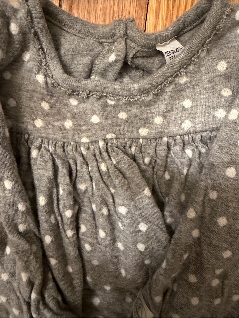 Petit Bateau Gray Polka Dot Casual Dress